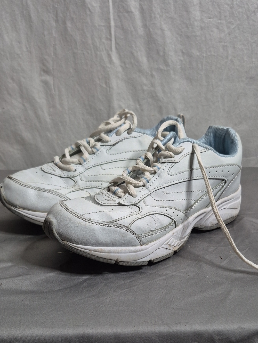 Danskin Now Women's White Light Blue trim Athletic Sneakers
